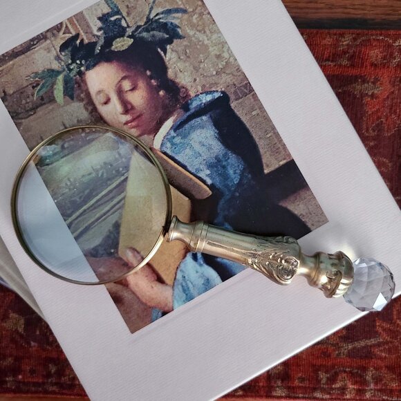 MAGNIFYING GLASS ~ Objet d’art Victorian Era Reproduction - Picture 9 of 9